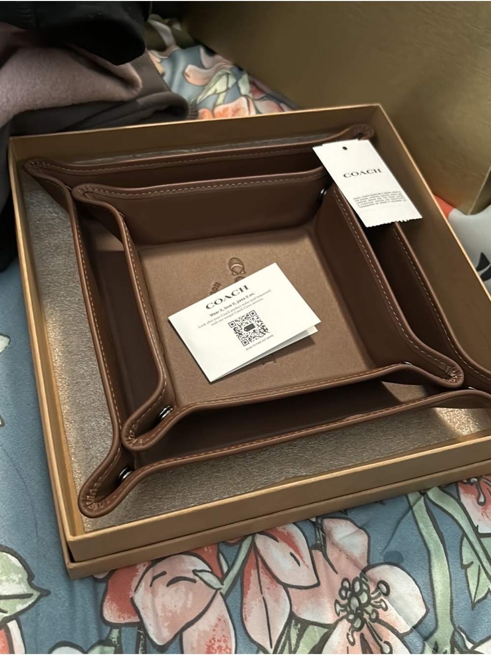 NEW 🩷🩷💯Coach Brown Leather Organizer Tray